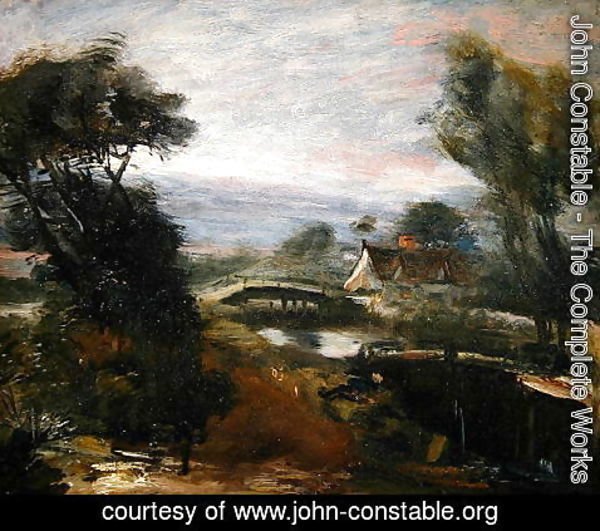 John Constable - A View near Flatford Mill