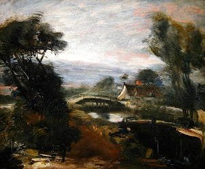 John Constable - A View near Flatford Mill