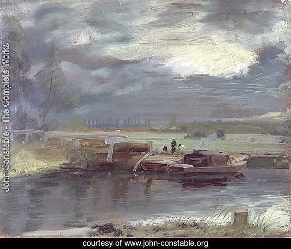 Barges on the Stour with Dedham Church in the Distance, 1811