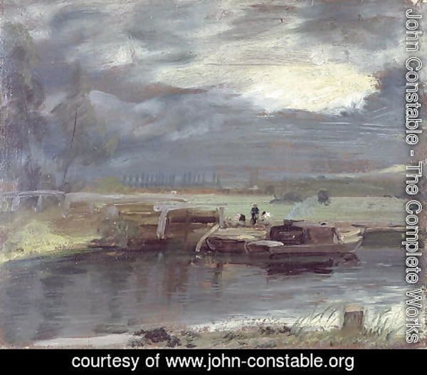 John Constable - Barges on the Stour with Dedham Church in the Distance, 1811