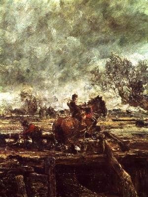 John Constable - Study for The Leaping Horse (detail)