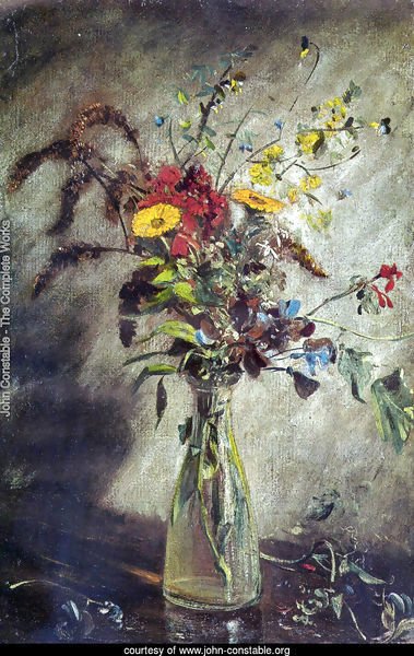 Flowers in a Glass Vase, Study