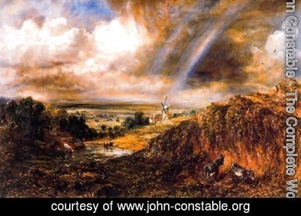 John Constable - Hampstead heath with a rainbow