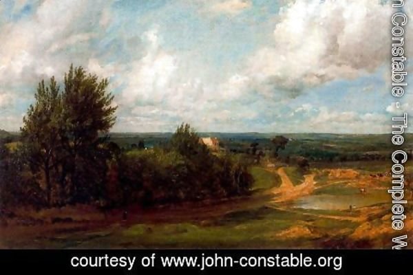 John Constable - Hampstead Heath, The house called the 'Salt box' in the distance