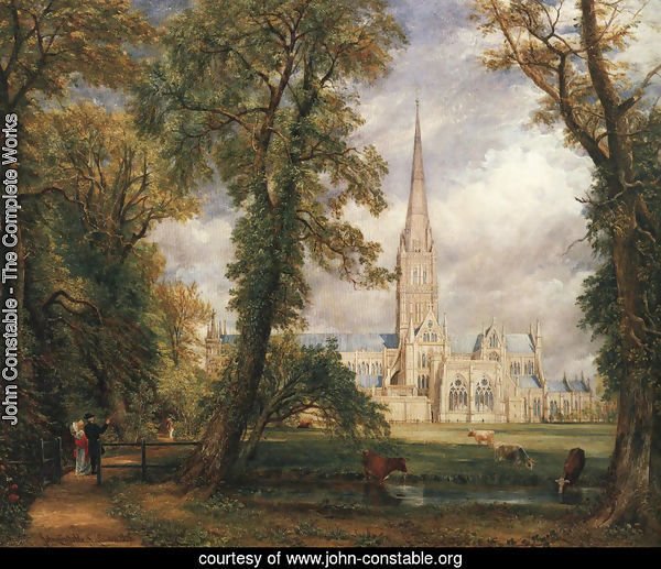 Salisbury Cathedral From The Bishop's Garden 1826