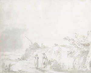 Landscape with country folk