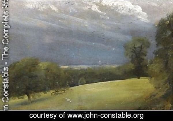 John Constable - View Across The Lawn At West Lodge, Stratford St Mary, Near East Bergholt