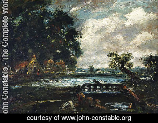 John Constable - Study for The Leaping Horse (View on the Stour)
