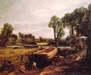 John Constable - Boat-Building on the Stour 1814-15