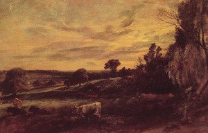 John Constable - Landscape Evening