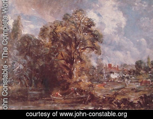 John Constable - Scene On A River