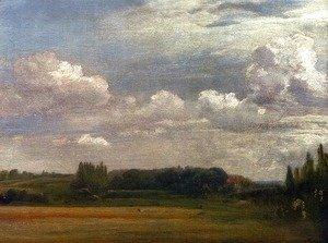 John Constable - View Towards The Rectory  From East Bergholt House